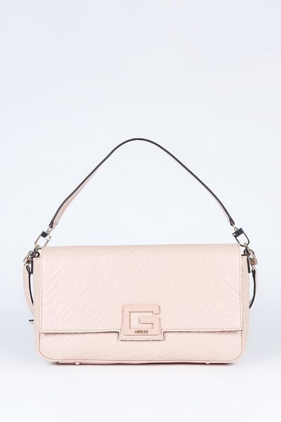 Guess Γυναικεία Τσάντα ώμου Brightside Χρώμα πούδρας