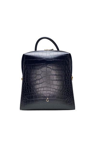 Platin Women'S Black Python Backpack