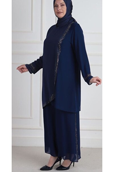 behrem kadın tesettür büyük beden abiye takım