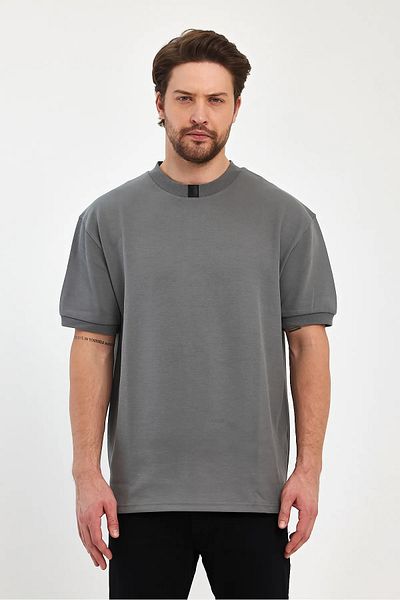 Rodi Jeans LighT kHaki Men's Oversize T-Shirt - Crew Neck, Two ThreAd, 100% Cotton