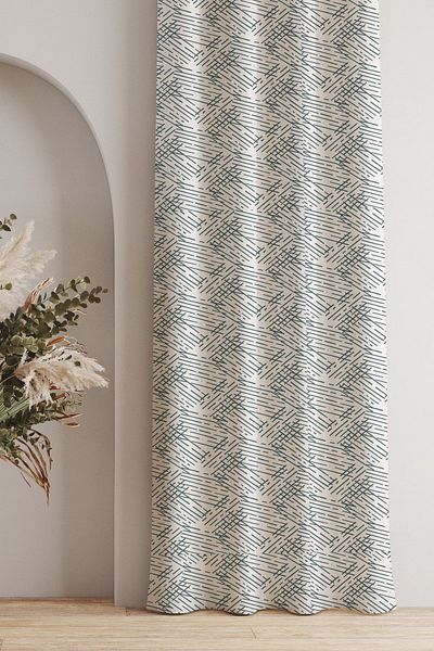 AYSHOME Ays Home - Black KHaki Striped Background Curtain