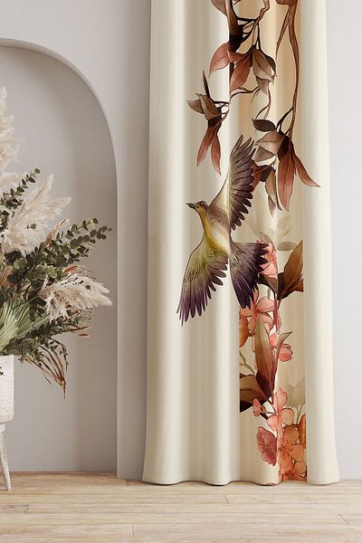AYSHOME Ays Home - Tropical Patterned Background Curtain (please Pay Attention to the Size)