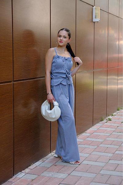 Mzr Collection Linen DouBle - Drawstring and Laced Suit Set