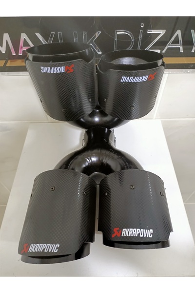 Mayuk Dizayn Akrapovic 100MM ÇİFTLİ İÇİ SİYAH Sağ - Sol SET Her Araca Uyumlu ...