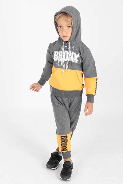 AHENGİM Trend-Trainingsanzug-Set für Jungen mit Bronx-Aufdruck Ak2235