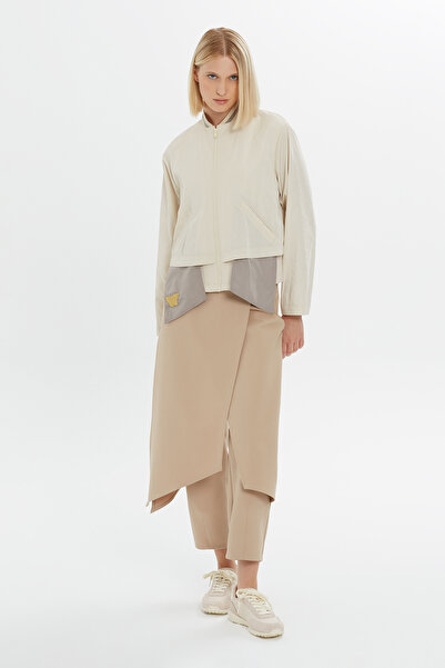 GİZİA Katman Detaylı Minimalist Bej Ceket