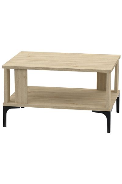 Mahmayi Modern Coffee Table with Storage Shelf - Durable Natural Davos Oak for Any Room