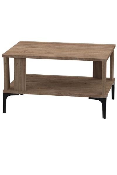 Mahmayi Modern Coffee Table w/ Storage Shelf - Durable & Stylish for Home or Office, Truffle Oak