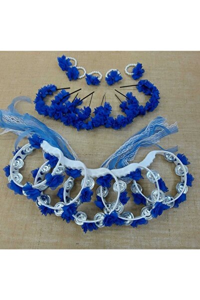 FREE Kına Seti Saks Mavisi Taç Bileklik Ve Tef – Kına Eğlence Aksesuarı – Kın...