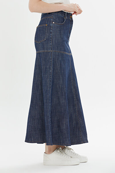 kı.we Lacivert Uzun Denim Etek