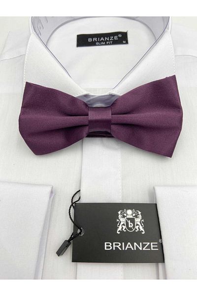 Brianze Satin Bow Tie - Plain Color Plum
