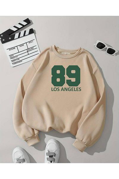 BENROMA 89 Φούτερ Unisex Oversize με στάμπα - Crew Neck