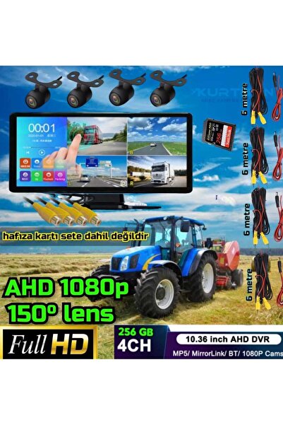 Twogo 10.36'' Dokunmatik 4k Video Müzik Dvr Ekran 4 Adet Kelebek Ahd 1080p Ka...