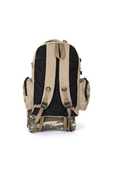 KORDAK Beige Outdoor Tactical Backpack 75 L - Large Bag with Pockets