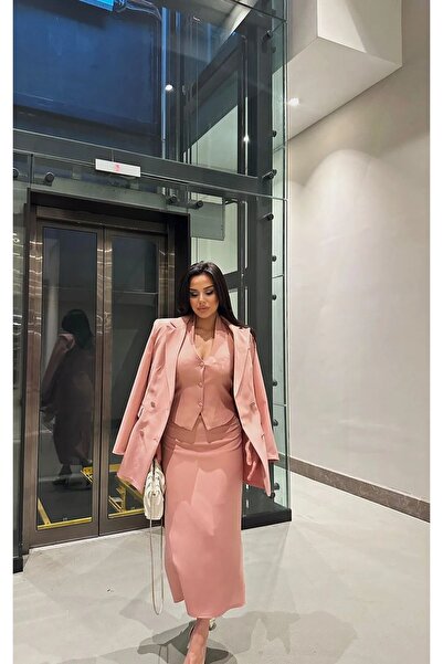 Bella Breeze Kadın 3'lü Ceket Etek Yelek Takim