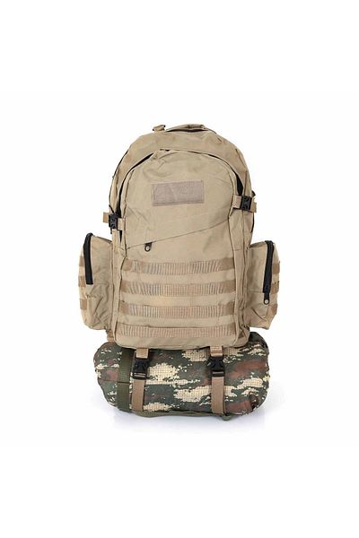KORDAK Beige Outdoor Tactical Backpack 75 L - Large Bag with Pockets