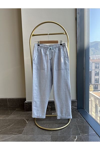 VALERY High Waist Linen Trousers - Pocket Design