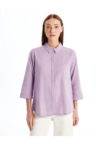 LC Waikiki Lcwaikiki Classic Lilac Women's Straight Shirt