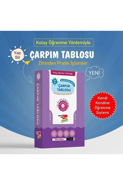 dikkat4 Kolay Öğrenme Yöntemiyle Yaz Sil Çarpım Tablosu Oyunu