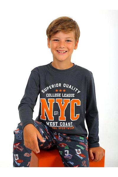 vitmo Boy's 100% Cotton Long Sleeve Pajama Set - West Coast
