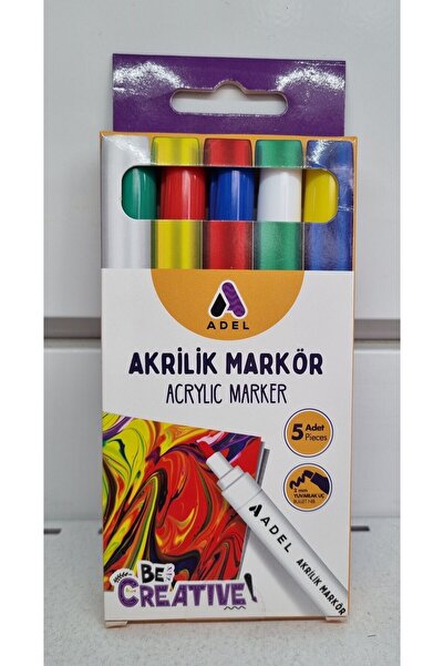 Adel Acrylic Marker 5 Pack, Classic Colors