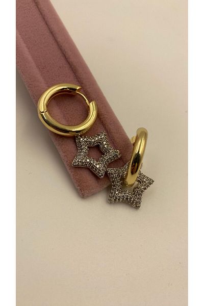 ismim bijuteri Zircon Stone Swing Women's Earrings - Star Pattern