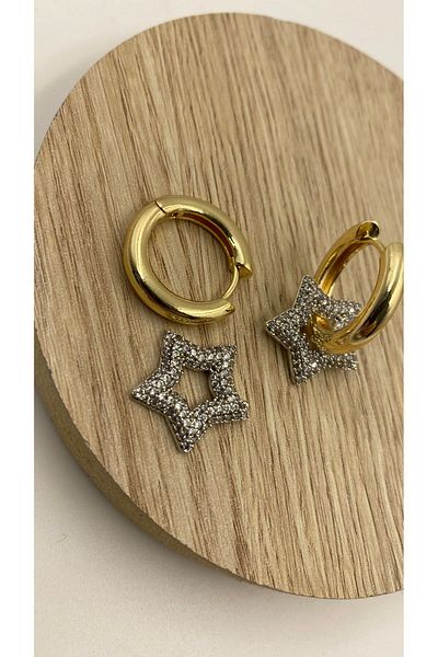 ismim bijuteri Zircon Stone Swing Women's Earrings - Star Pattern