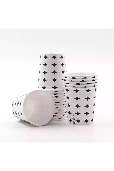 Cyberderm 1000 Pieces Paper Cup Patterned - Unscented 1.quality 6.5 Oz