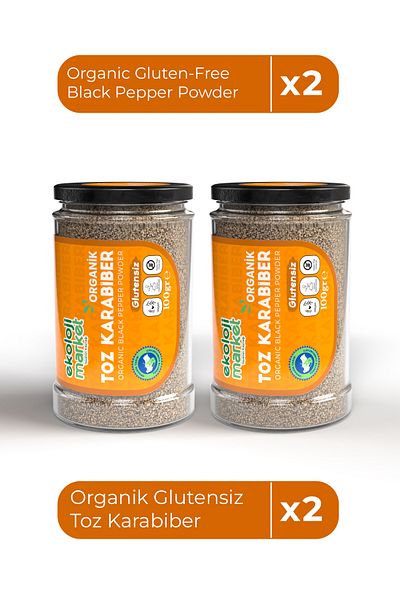 Ekoloji Market 100 Gr X2 Organic Gluten-Free Powder Black Pepper / Organic Gluten-Free Black Pepper Powder