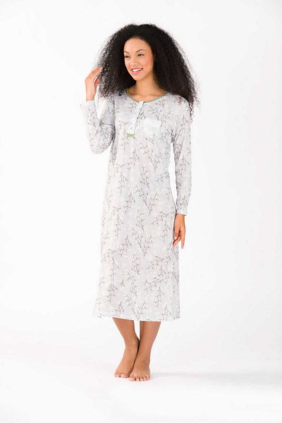 Yeni İnci Βισκόζη Νυχτικό και Σπίτι Φόρεμα - Floral Pattern