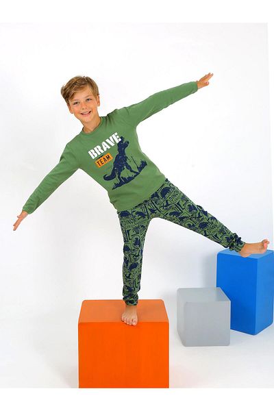 vitmo Set de pijamale Brave pentru băiat - mânecă lungă, 100% bumbac