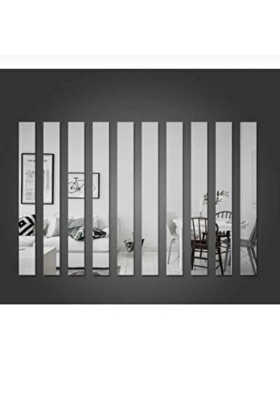 EKOSEHOME 2x100 Cm Gümüş Ayna Pleksi ( 12adet ) Yapışkanlı