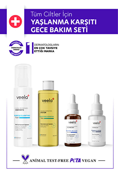 VEELA Tüm Ciltler İçin Yaşlanma Karşıtı Gece Bakım Seti