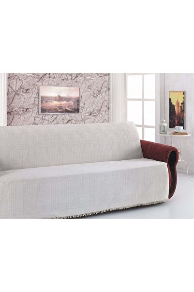 Buldan Pamuklu Kolsuz Koltuk-çekyat Örtüsü (180X220) - Krem - 180x220cm