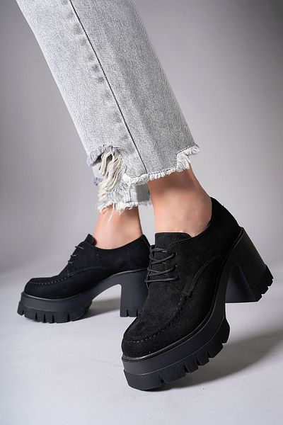 Riccon Enyfsera Damen-Loafer 0012507, schwarzes Wildleder