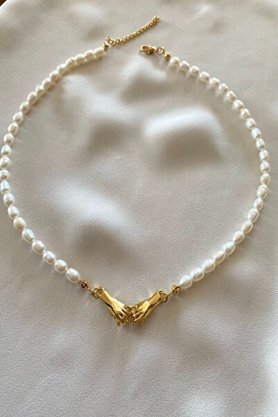 gaila design Romantik El Ele Doğal Inci Kolye