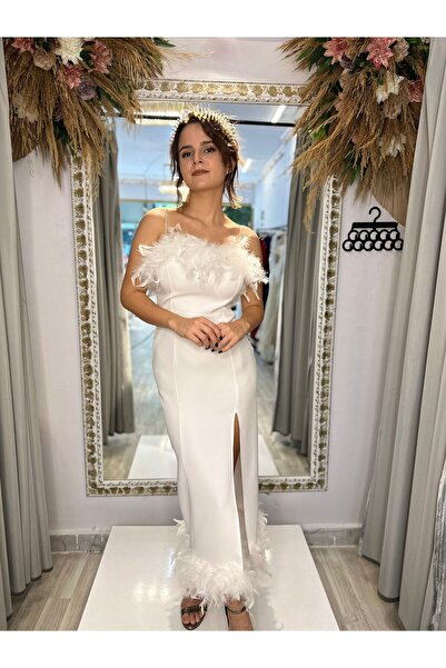 bm atelier nikah nişan saten elbise söz isteme beyaz abiye after parti