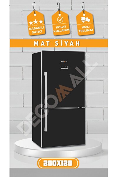 DECOMALL MAT SİYAH Buzdolabı Beyaz Eşya Zemin Dolap Fayans Kaplama Kendinden ...