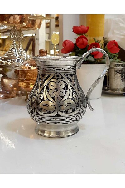 Yıldız çelik bakır lüks oyma ayran bardağı