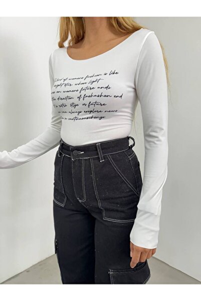 REELMODA Piept cu gât și mâneci pentru barcă - Bluză elegantă cu nisip