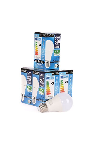 ACK 9W LED Ampul 4000K Günışığı E27 5'li EKO PAKET