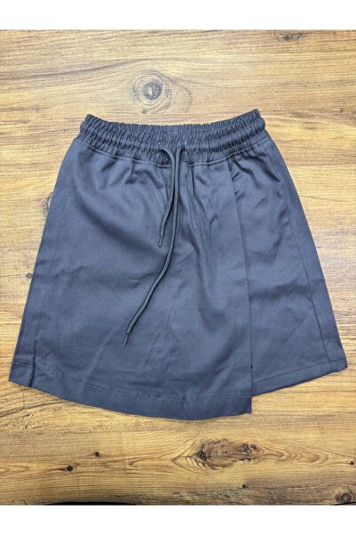 ALKANO Girl's Full Waist Ribbed Canvas Linen School Shorts Skirt