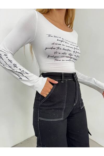 REELMODA Piept cu gât și mâneci pentru barcă - Bluză elegantă cu nisip