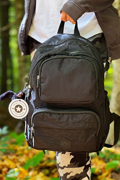 NEMO BAGS حقيبة ظهر للجنسين باللون الأسود متوسطة الحجم مقاومة للماء سعة 18 لت...