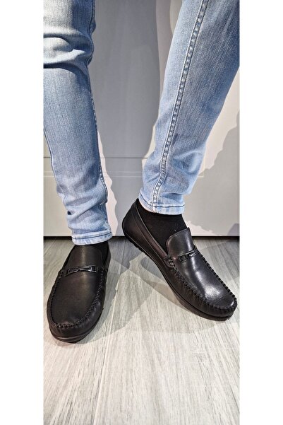MODESA BY KAVCAR Genuine Leather Skin Black Daily Men's Leather Casual Shoes