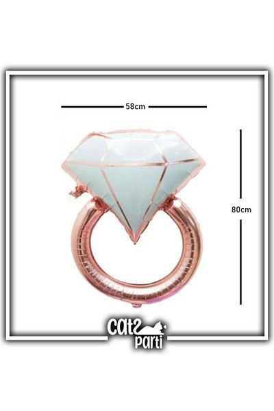 Aksesuar Rose Gold Solitaire Ring - Foil Balloon Shaped