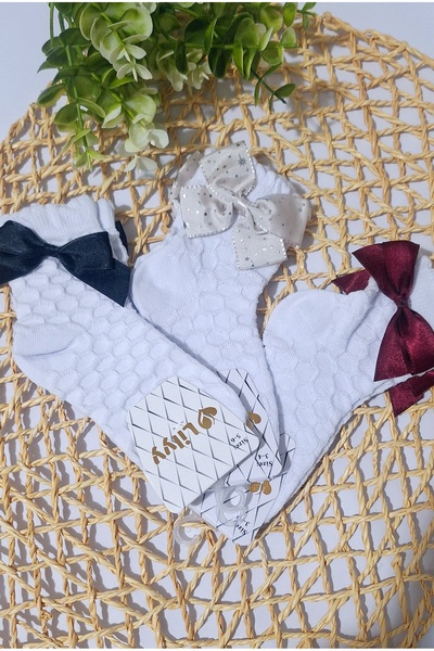 Lilyy Çorap Fiyonk çocuk çorabı bordo