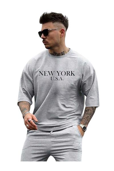 Pink Sky Μπλουζάκι Unisex Oversize New York Printed