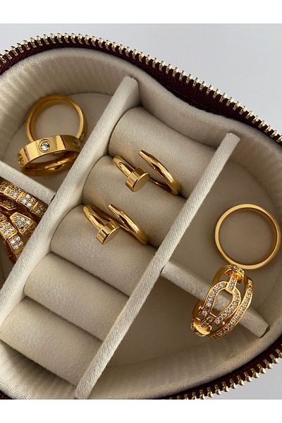 ringbox Tarnishable Steel Brand Model Gold Nail Ring