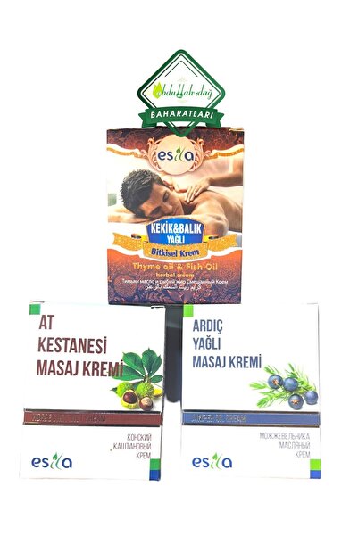 ESİLA Ardıç Yağlı Kekik Balık At Kestanesi Yağlı Masaj Kremi 210 ml / 3’lü Set